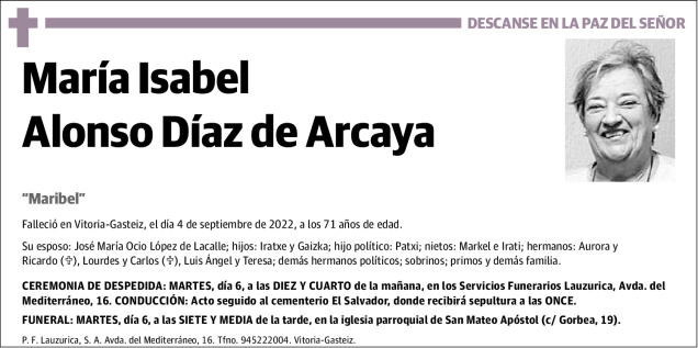 María  Isabel  Alonso  Díaz  de  Arcaya