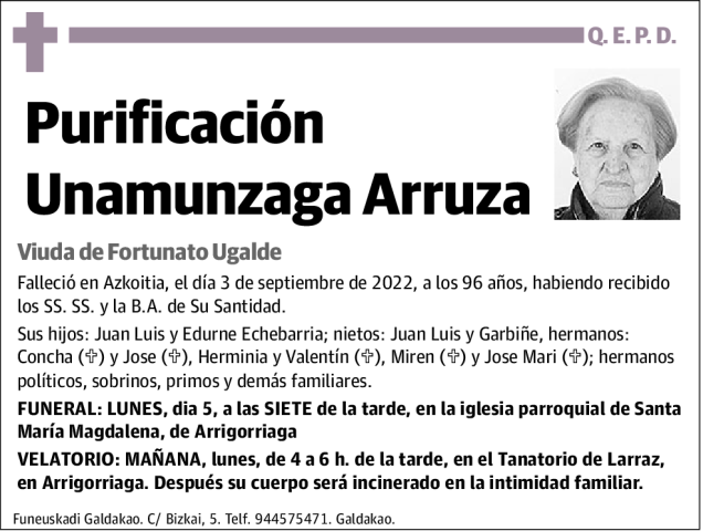 Purificación Unamunzaga Arruza