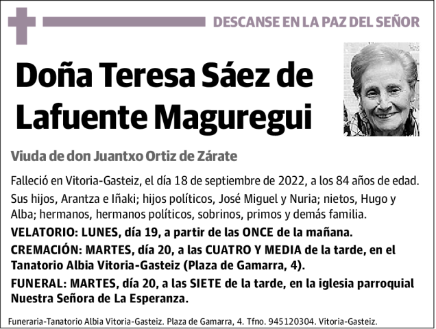 Teresa  Sáez  de  Lafuente  Maguregui