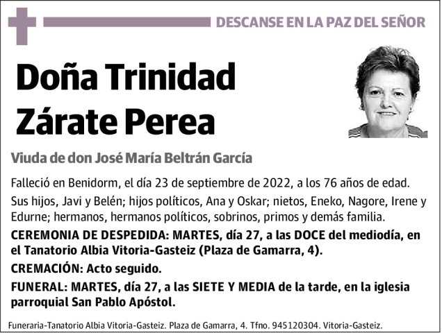 Trinidad  Zárate  Perea