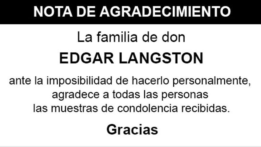 de  agradecimiento  de  don  Edgar  Langston