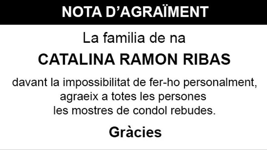 de  agradecimiento  de  doña  Catalina  Ramon  Ribas